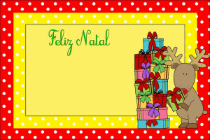 Natal Rena Poá Vermelho e Amarelo – Kit Completo com molduras para convites, rótulos para guloseimas, lembrancinhas e imagens!