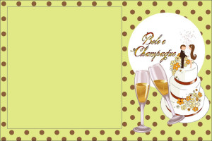Bolo e Champagne – Kit Completo com molduras para convites, rótulos para guloseimas, lembrancinhas e imagens!