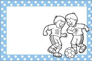 Futebol Poá Azul – Kit Completo com molduras para convites, rótulos para guloseimas, lembrancinhas e imagens!