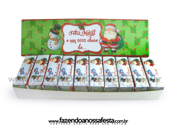 Porta Bis com 4 Bis Natal Personalizado