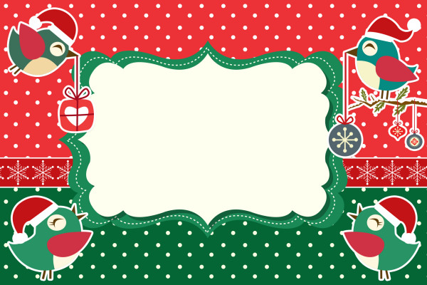 Passarinhos Natal – Mini Kit com molduras para convites, rótulos para guloseimas, lembrancinhas e imagens!