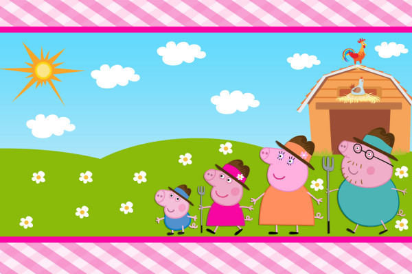 Peppa Pig na Fazenda – Kit Completo Digital com molduras para convites, rótulos para guloseimas, lembrancinhas e imagens!