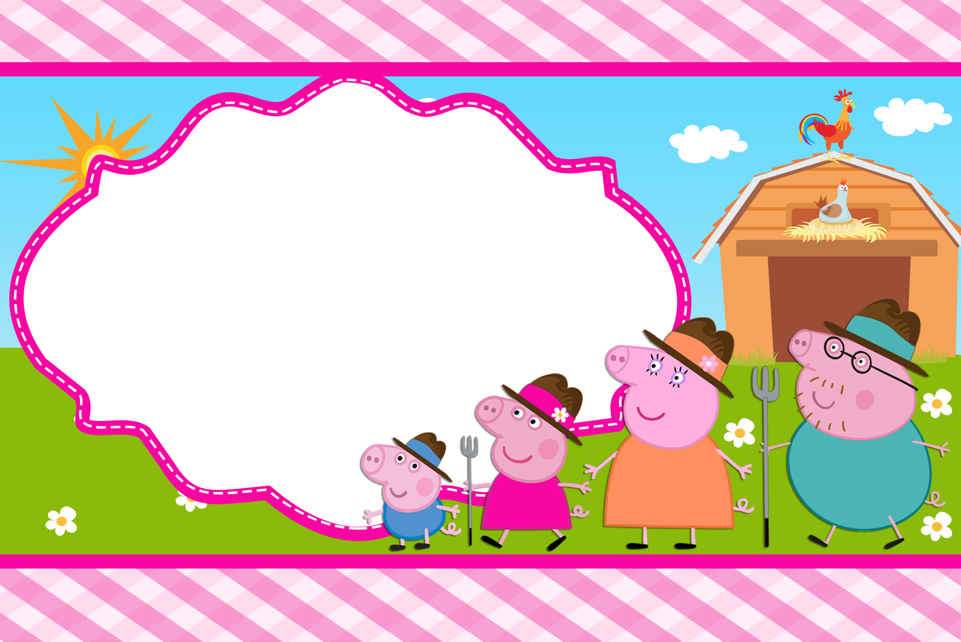 Peppa Pig Casa Convite Digital