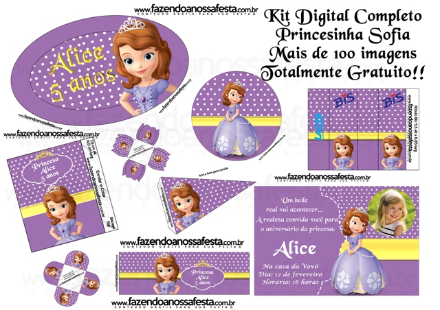 Kit Completo Digital Princesa Sofia Disney!