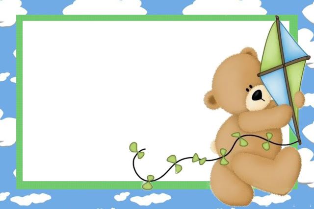 Ursinho com a Pipa – Kit Completo com molduras para convites, rótulos para guloseimas, lembrancinhas e imagens!
