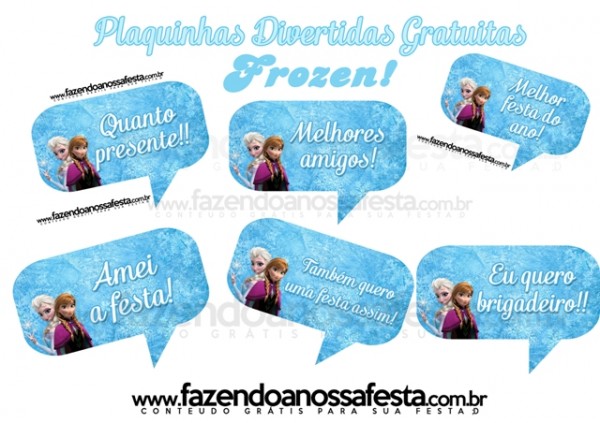 Plaquinhas Divertidas para Fotos – Frozen!