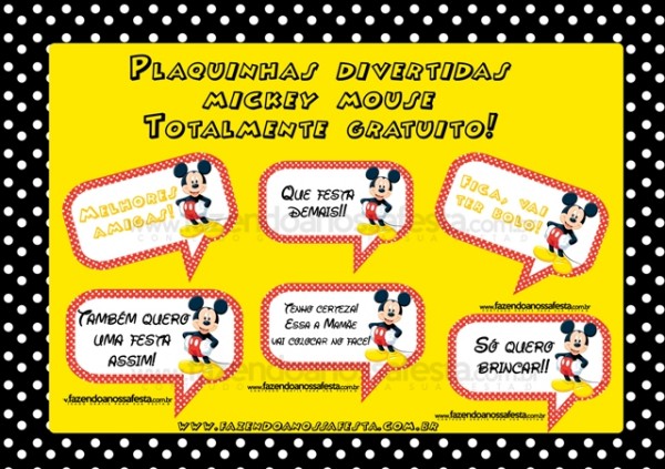 Plaquinhas Divertidas para Fotos do Mickey Mouse!