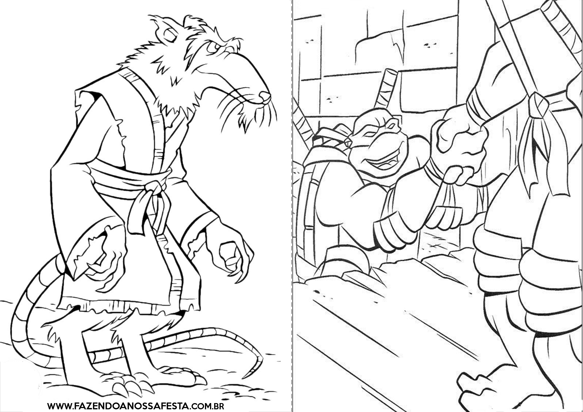 Tartarugas Ninjas para colorir - Desenhos Imprimir