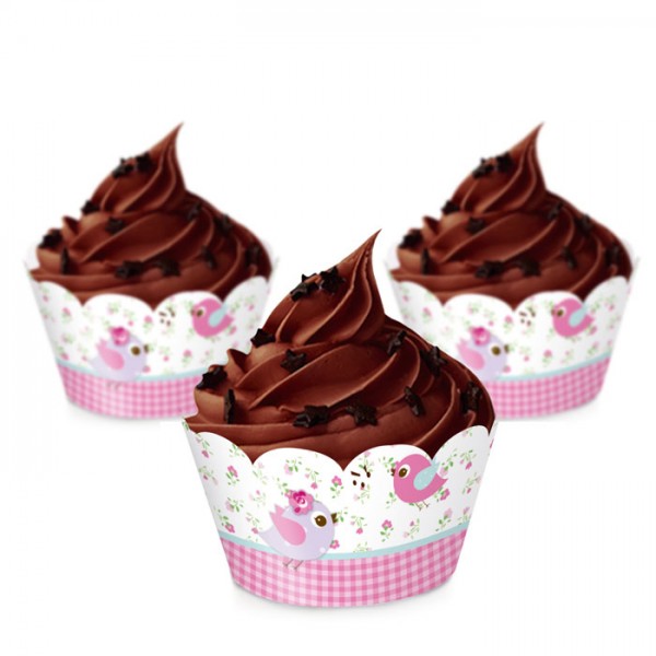 saia babado para cupcake festa rosa e verde jardim encantado festabox cromus