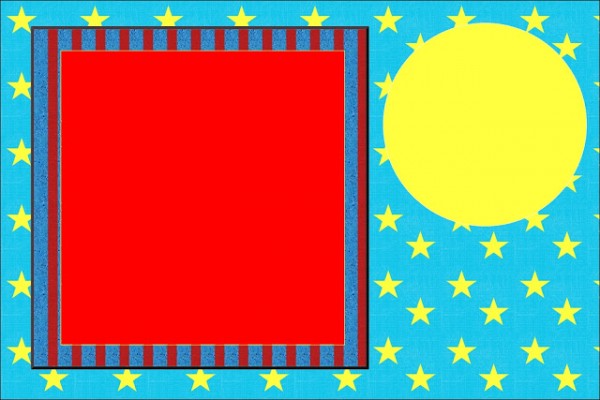 Azul, Amarelo e Vermelho com Estrelas e Listas – Kit Completo com molduras para convites, rótulos para guloseimas, lembrancinhas e imagens!