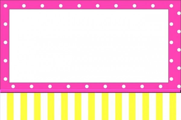 Pink e Amarelo – Kit Completo com molduras para convites, rótulos para guloseimas, lembrancinhas e imagens!