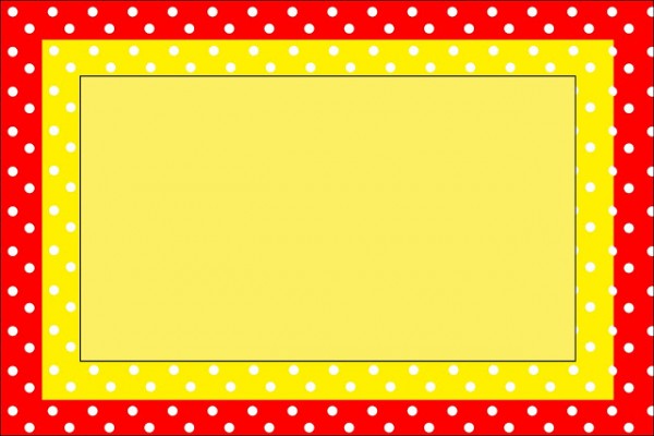 Poá Vermelho e Amarelo – Kit Completo com molduras para convites, rótulos para guloseimas, lembrancinhas e imagens!