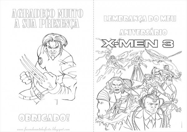 X- Men – Livrinho para Colorir