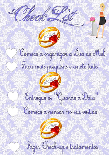 Check List – 11 a 9 Meses Antes do Casamento!