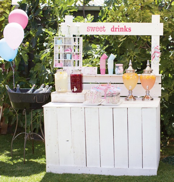 outdoor drinks station