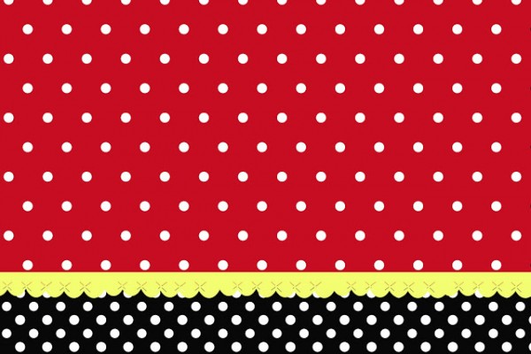 Vermelho e Preto Poá – Kit Completo com molduras para convites, rótulos para guloseimas, lembrancinhas e imagens!
