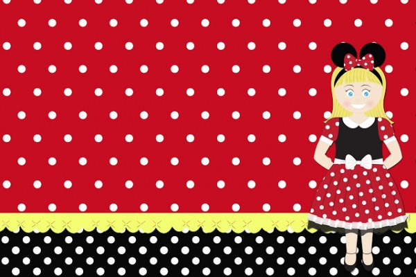 Menina Loira Minnie – Kit Completo com molduras para convites, rótulos para guloseimas, lembrancinhas e imagens!