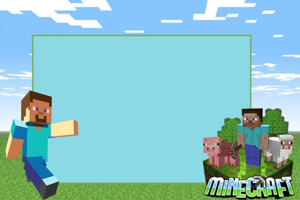 Minecraft – Kit Completo com molduras para convites, rótulos para guloseimas, lembrancinhas e imagens!
