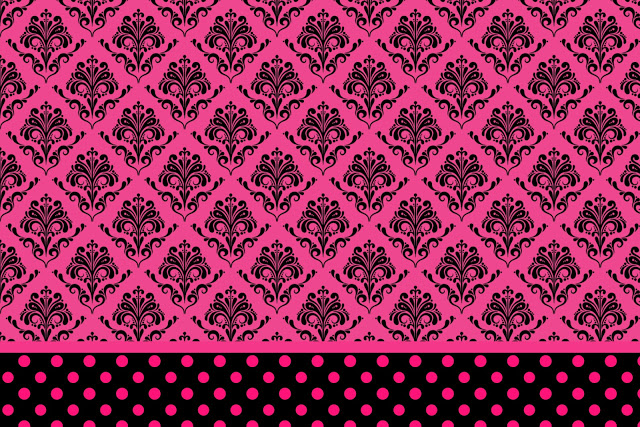 Preto e Pink Vintage – Kit Completo com molduras para convites, rótulos para guloseimas, lembrancinhas e imagens!