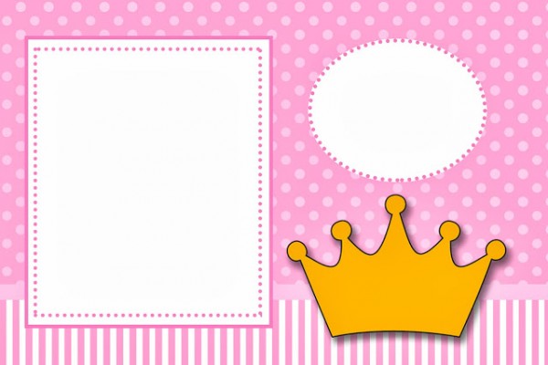 Coroa Princesa – Kit Completo com molduras para convites, rótulos para guloseimas, lembrancinhas e imagens!