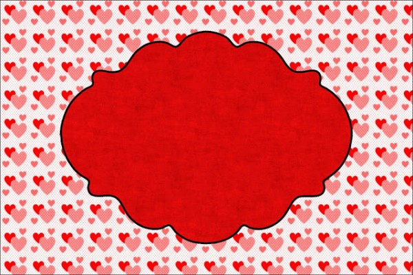 Coração e Vermelho Poá – Kit Completo com molduras para convites, rótulos para guloseimas, lembrancinhas e imagens!
