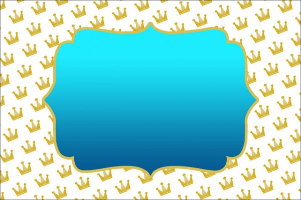 Coroa e Azul – Kit Completo com molduras para convites, rótulos para guloseimas, lembrancinhas e imagens!