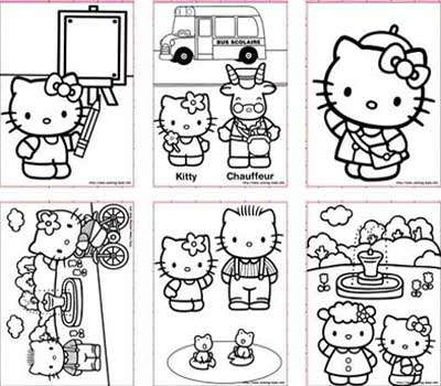 162  400x350 hello kitty coloring page