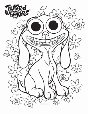 Desenho de cachorro fofo para colorir em papel a4