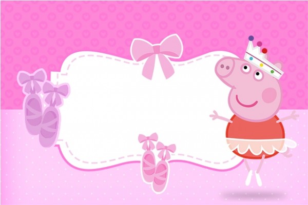 Peppa Pig Bailarina – Kit Completo Digital com molduras para convites, rótulos para guloseimas, lembrancinhas e imagens!