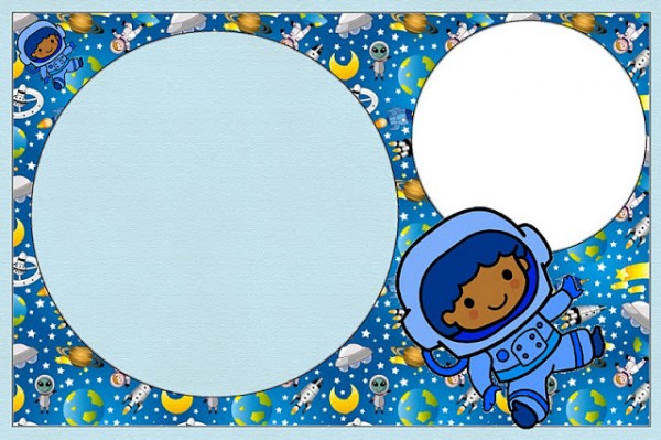 Astronauta – Kit Completo com molduras para convites, rótulos para guloseimas, lembrancinhas e imagens!