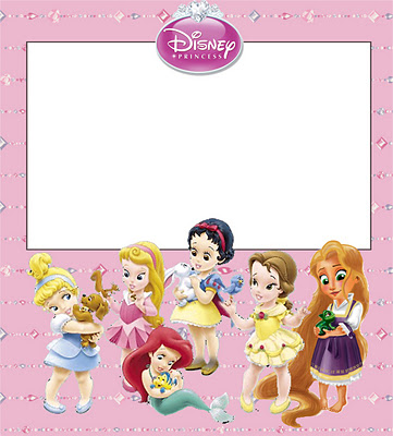 Princesas Disney Baby (Todas Juntas) – Kit Completo com molduras para convites, rótulos para guloseimas, lembrancinhas e imagens!