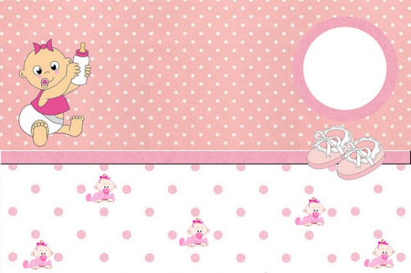 Chá de Bebê ou Nascimento Menina – Kit Completo com molduras para convites, rótulos para guloseimas, lembrancinhas e imagens!
