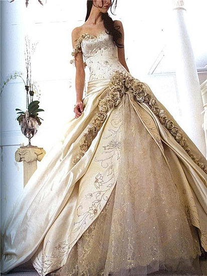gold wedding dress design