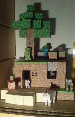 Boneco de minecraft imprimir recortar e montar