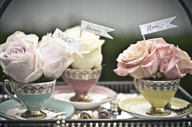 vintage tea cup centerpieces