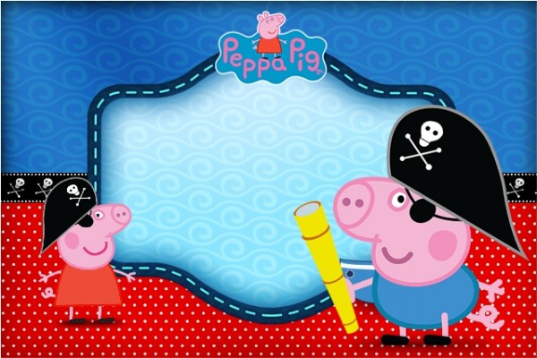 George Pig Pirata(Peppa Pig) – Kit Completo Digital com molduras para convites, rótulos para guloseimas, lembrancinhas e imagens!