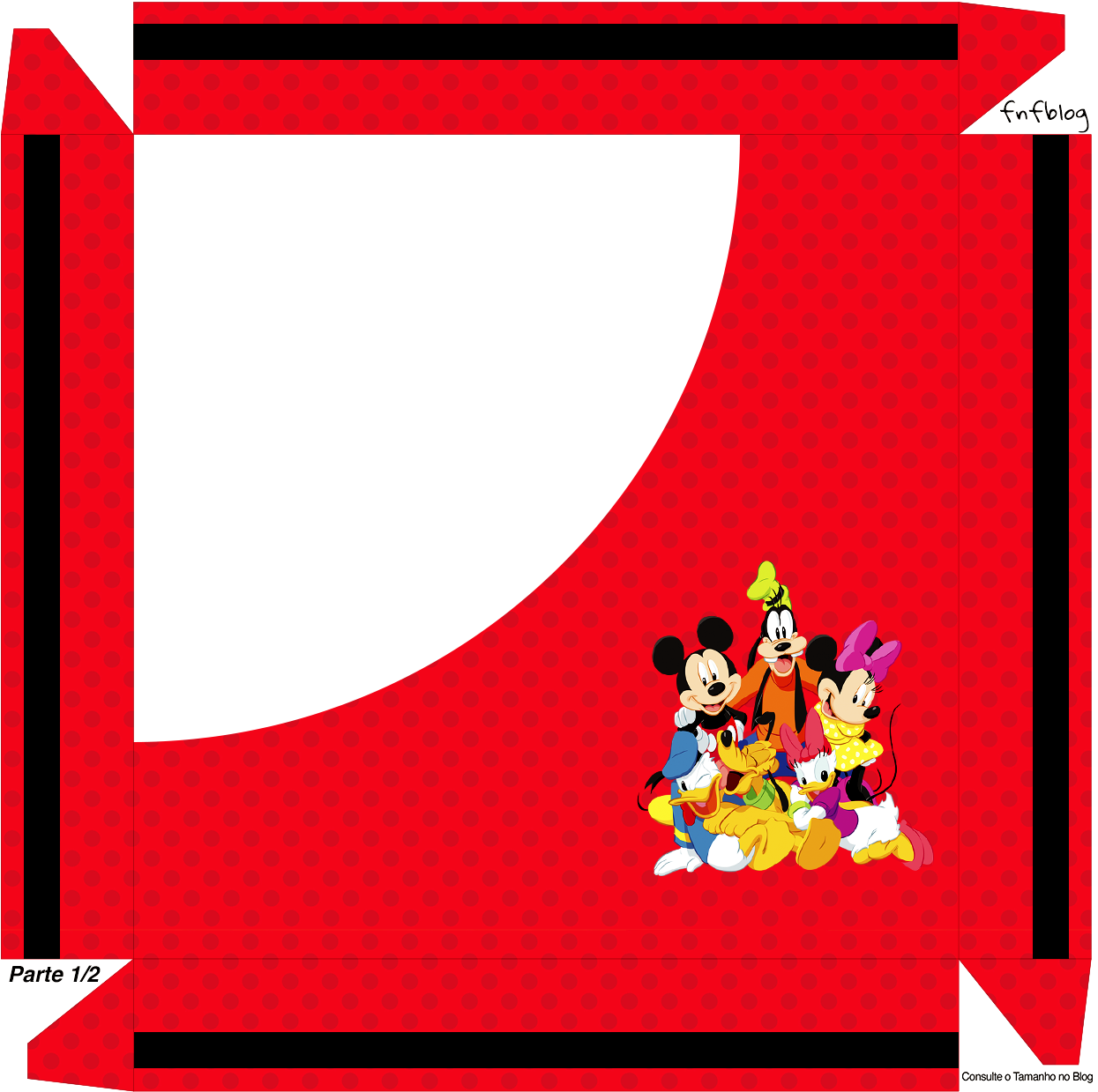 Caixa de Bombom Mickey e sua turma - parte de cima