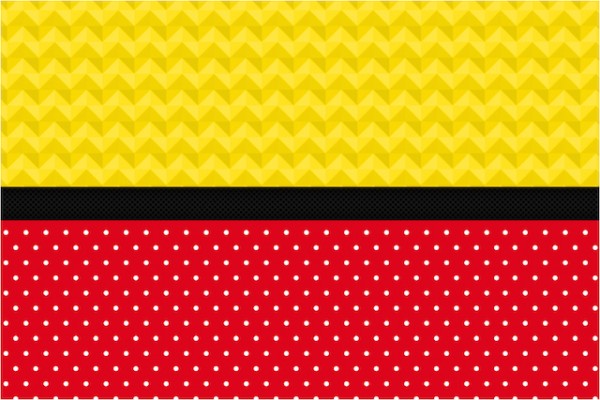 Poá Vermelho e Listras Amarelo – Kit Completo com molduras para convites, rótulos para guloseimas, lembrancinhas e imagens!