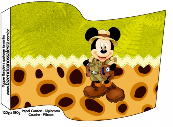 Bandeirinha Sanduiche 1 Mickey Safari