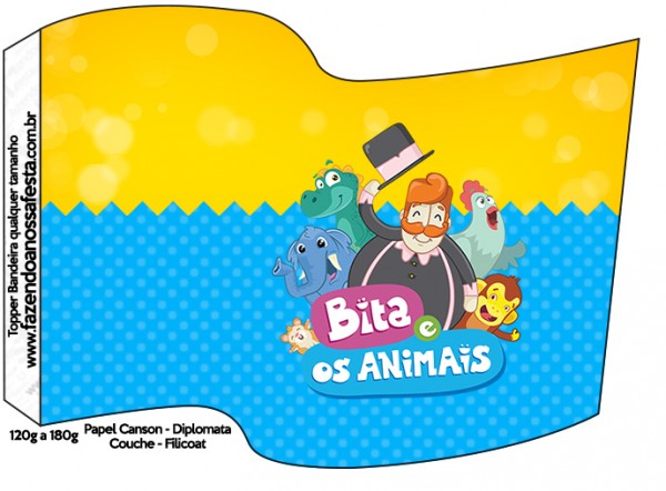 Bandeirinha Sanduiche Bita e os Animais para Meninos 1