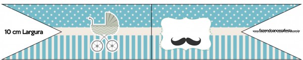Bandeirinha Sanduiche Chá de Bebê Mustache 1