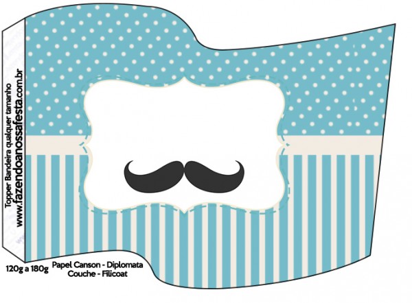 Bandeirinha Sanduiche Chá de Bebê Mustache