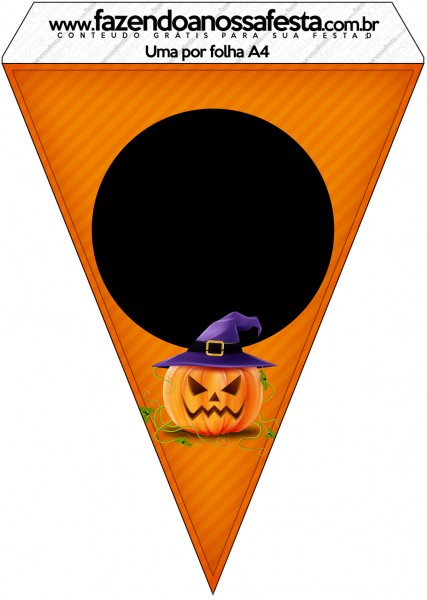 Bandeirinha Varalzinho Halloween Abóbora1