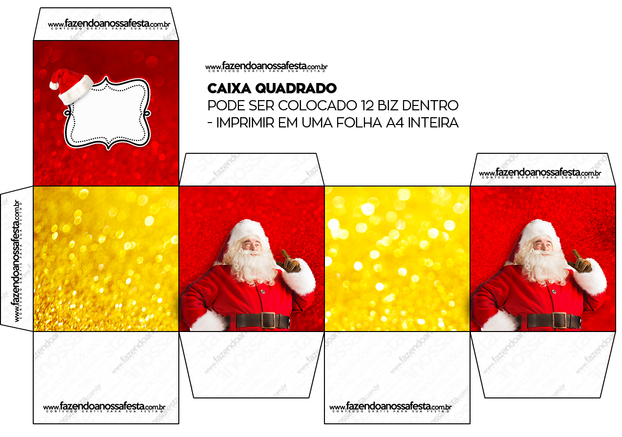 Caixa de Bis Papai Noel - para imprimir