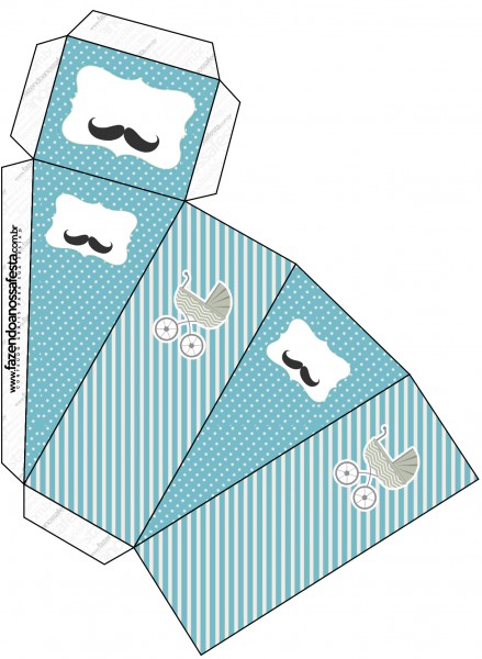 Caixa Fatia Chá de Bebê Mustache