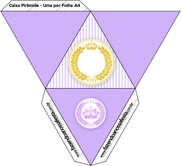 Caixa Pirâmide Coroa de Princesa Lilás2