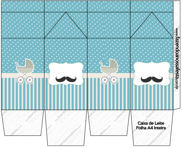 Caixa de Leite Chá de Bebê Mustache