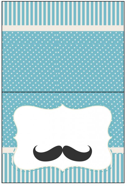 Cartão Agradecimento de Mesa Chá de Bebê Mustache