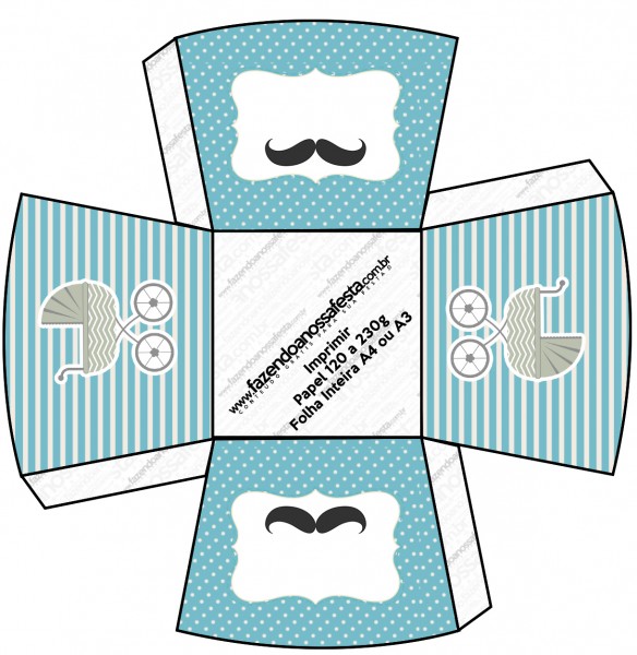 Chachepô de Mesa Chá de Bebê Mustache