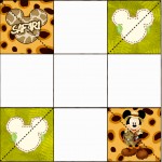 Convite Caixa Fundo Mickey Safari